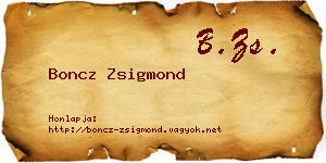 Boncz Zsigmond névjegykártya